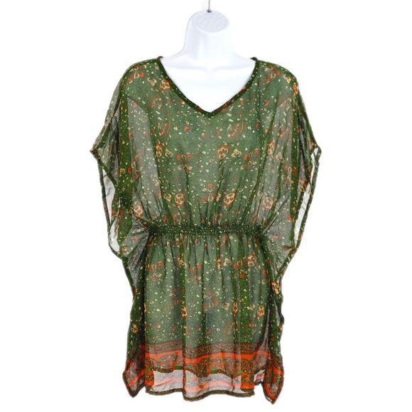People Green Angrakha Kurta Size Medium - Picture 1 of 8